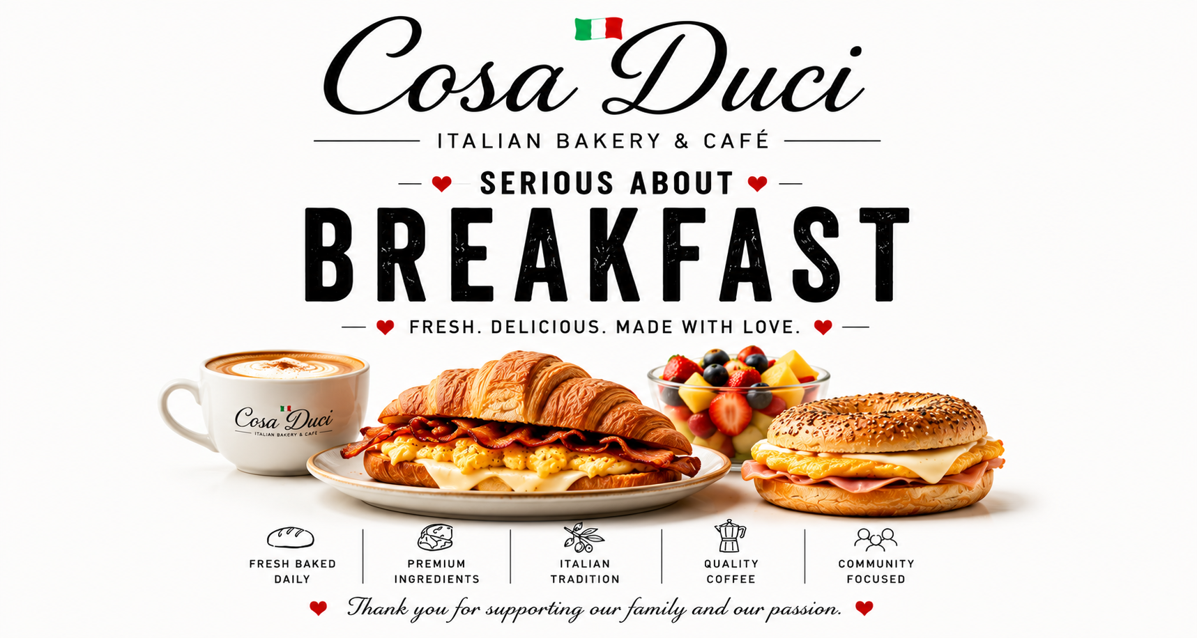 Breakfast served all day at Cosa Duci in Boca Raton