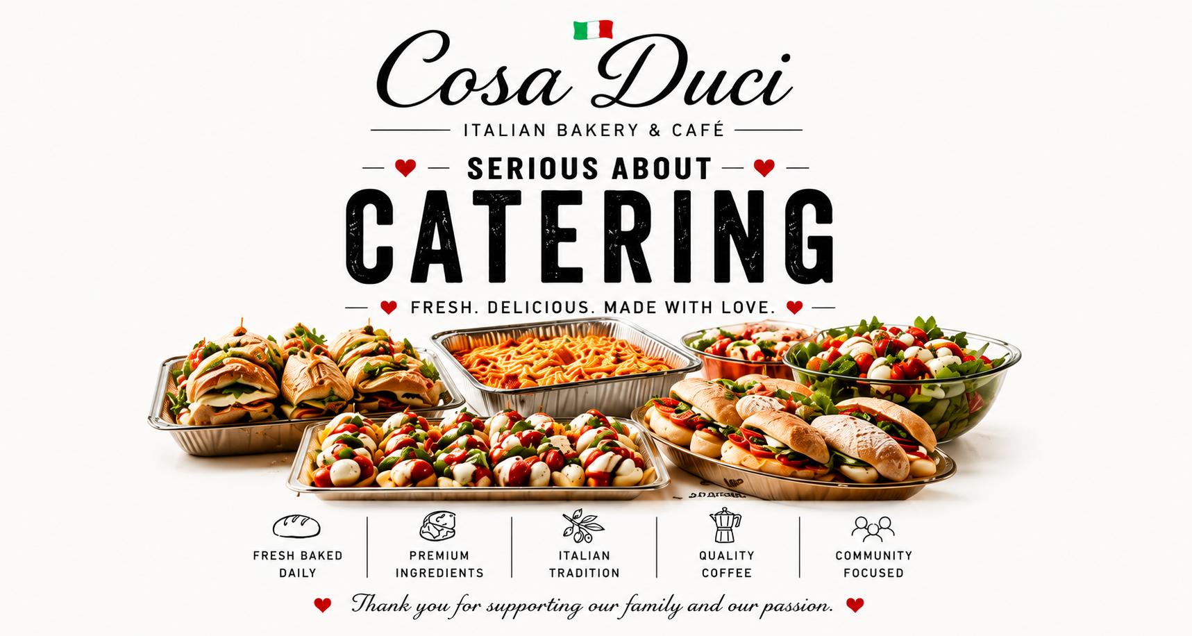 Italian catering for offices and private events in Boca Raton