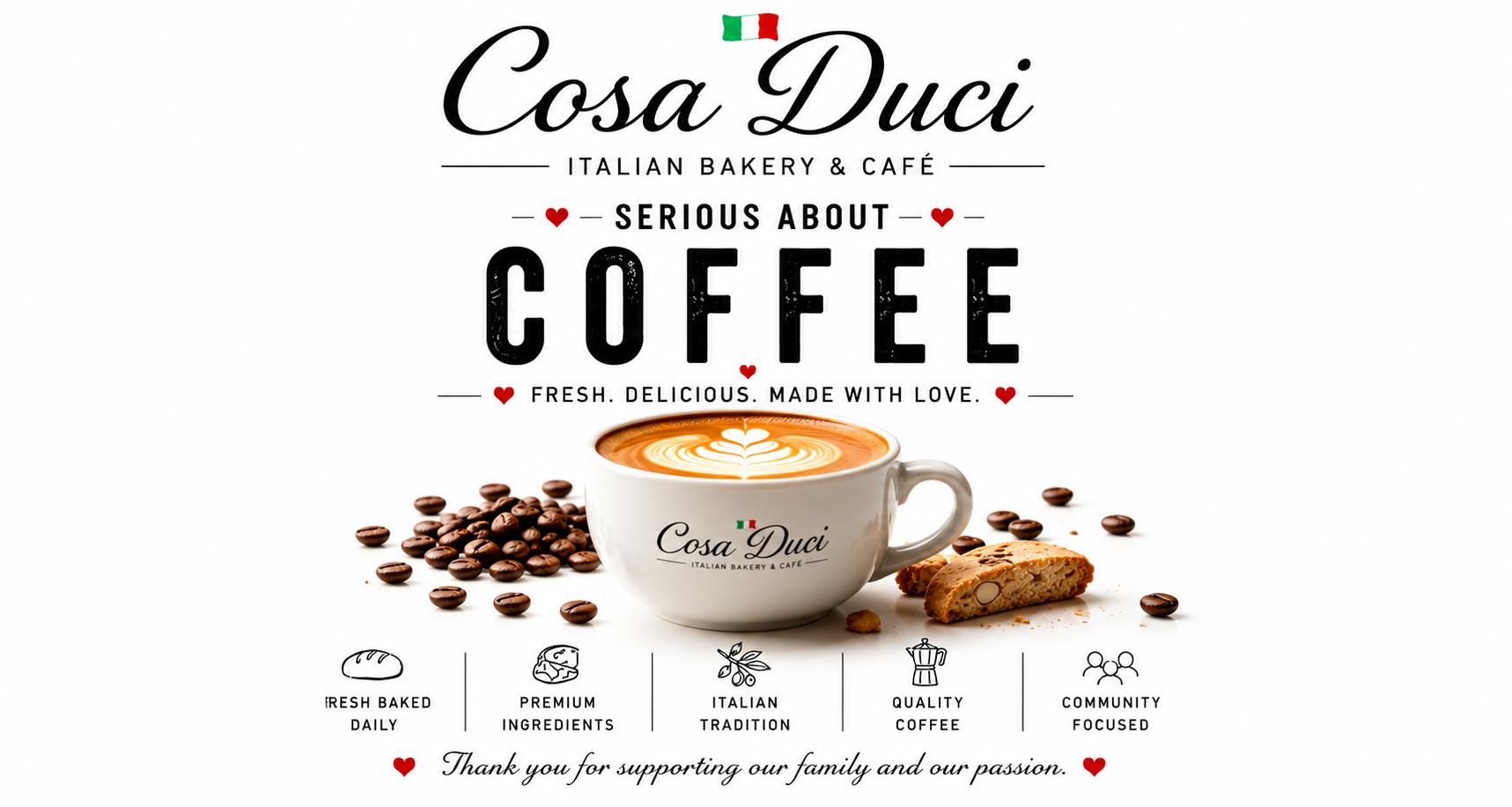 Italian coffee and espresso at Cosa Duci