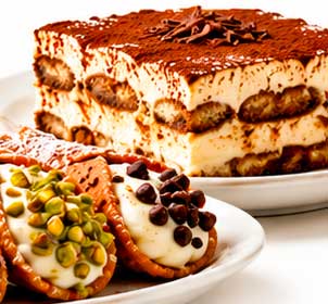 Cannoli, tiramisu, sfogliatelle and Italian gelato